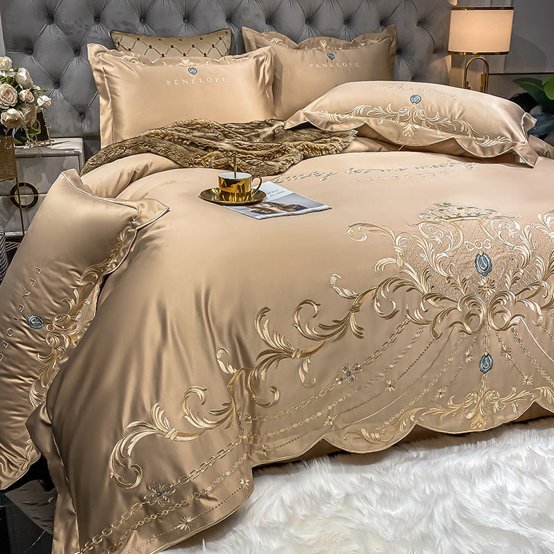 Ice Silk Quilt Sets Bed Sheets Bedding Four-piece Set